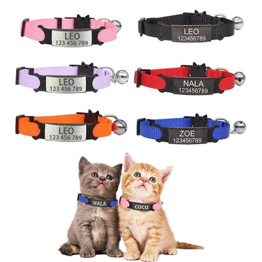 Engrave-Your-Name Cat Collar Pet Collars & Harnesses KittyNook Red & Black